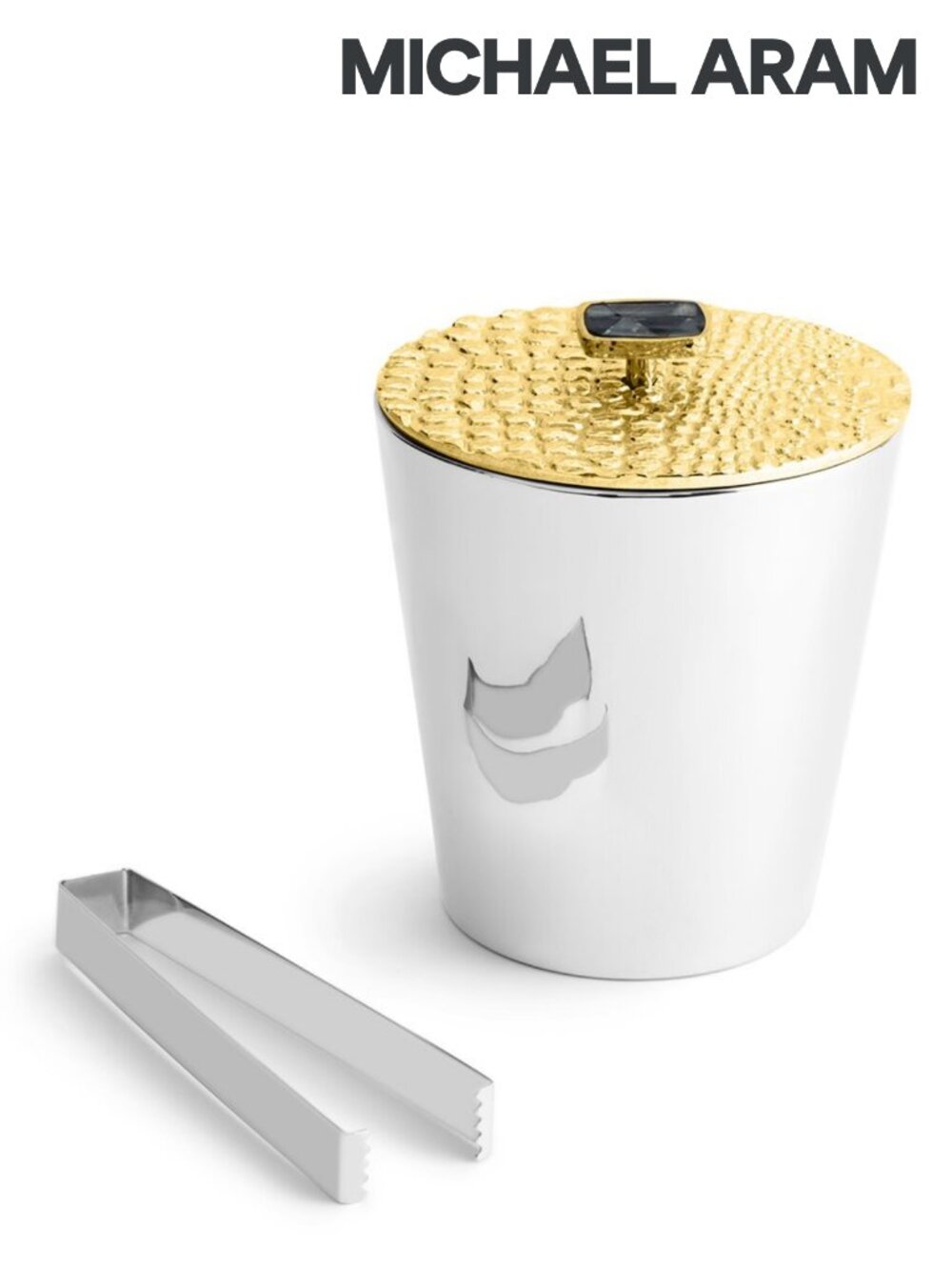 MICHAEL ARAM "Safari" Ice Bucket with Tongs - Picture 2 of 6